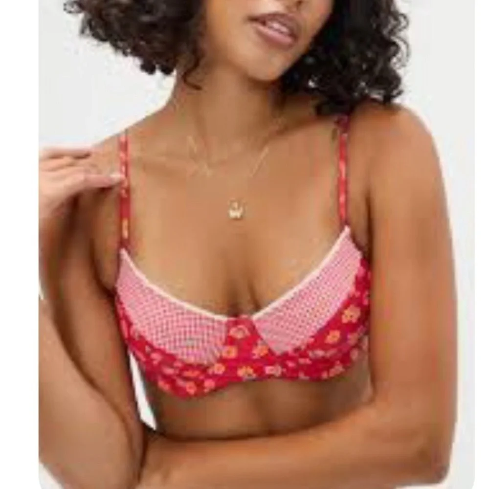 frankie’s bikinis autumn flower bikini top sz XS extra small
